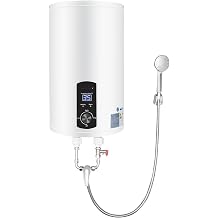 Electric Storage Hot Water Tank Electric Tank Water Heater 220V 2000W Instantaneous Water Heater with Hand Shower and Hose Horizontal Boiler 25-75 C for Bathroom 30 Litres [Energy Class E]