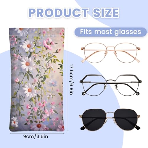 Image of 3pack soft eyeglass cases for women,glasses case,sunglasses case,eye glass case,glasses case multiple pairs