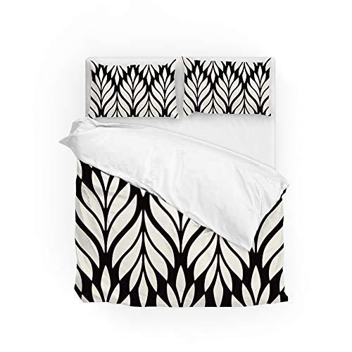 Housse de couette 100% polyester motif feuilles blanches Long Twin 3pcs - 2