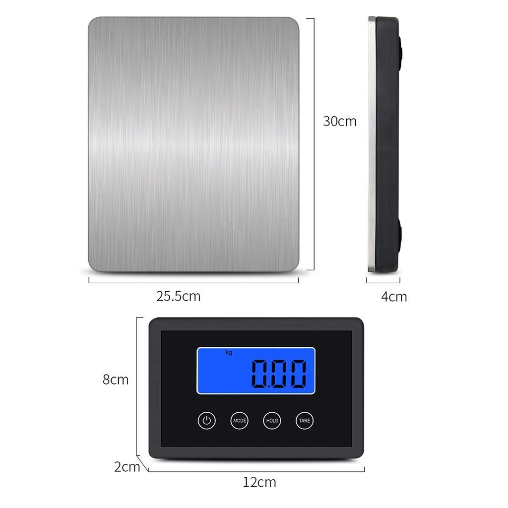 Báscula electrónica de alta precisión, plata digital, 180 kg/50 g, pesaje postal profesional, plataforma de acero inoxidable, básculas de frutas para tiendas comerciales, pesaje de cocina, báscula pa