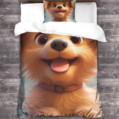 Housse de couette dogs cute hypoallergénique microfibre douce 3 pièces SCOOVY - 4