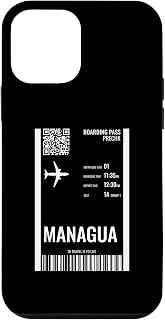 iPhone 12 mini Managua Nicaragua Boarding Pass Airline Ticket Travel Case