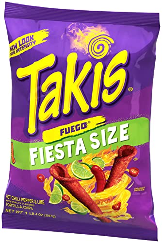 Takis Fuego Rolled Spicy Tortilla Chips, Hot Chili Pepper Lime Flavored Hot Chips, Multipack 9, 20 Ounces Each #TOP1