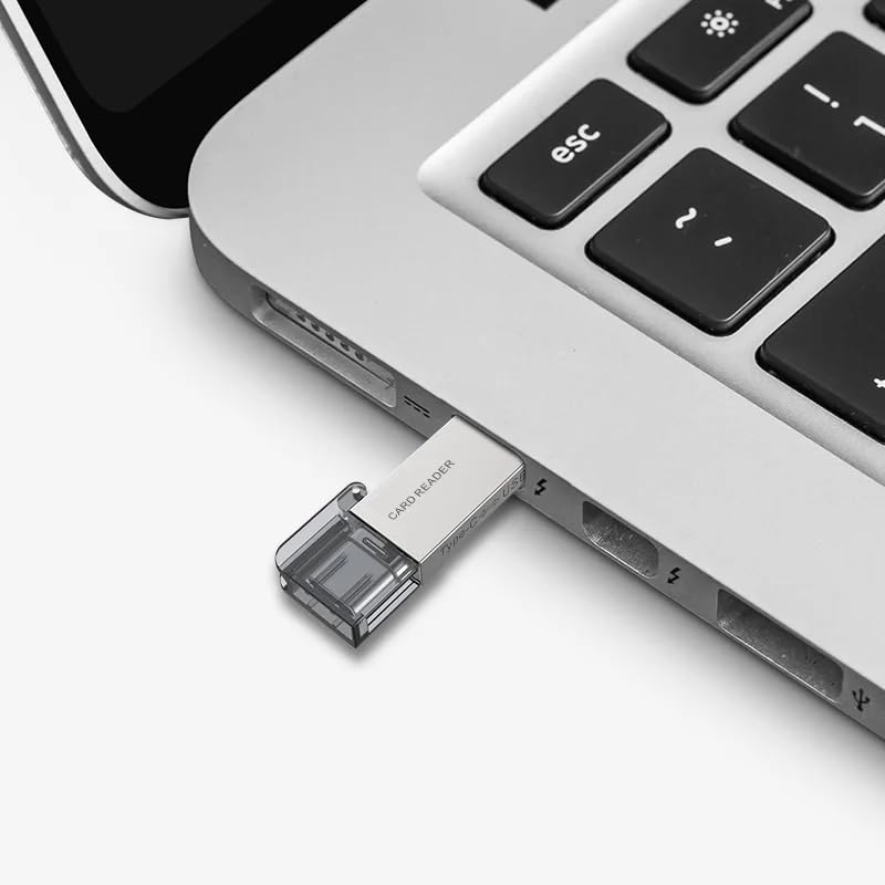 Lecteur de carte USB-C vers USB 2.0 LUXWALLET C-Transit argent