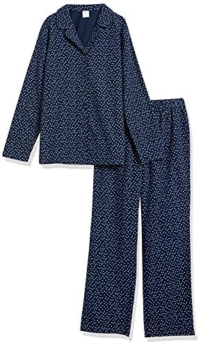 Image of Amazon Essentials Women's Flannel Long-Sleeve Button Front Shirt and Pant Pajama Set