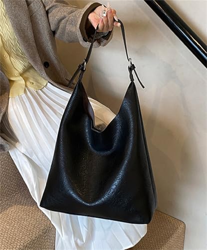 Fashion PU Leather Tote Bag Women Men Stylish Fall Shoulder Bag Inner Zipper Pouch Minimalist Daily Commute Handbag3