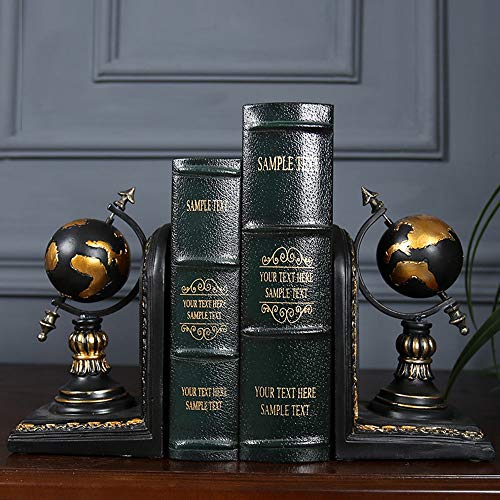 Yang1Mn Country Retro Creative Book Block Office Decoration Home Study Desktop Model Book Stand Book By Book Clip Globe Decoration 2310H21Cm #TOP4