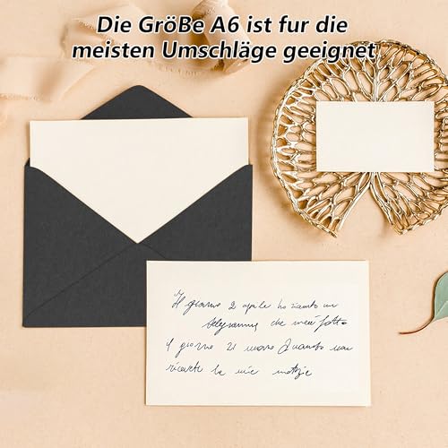 YSDMY 100 Sheets Kraft Paper Card A6 350gsm 14.5 x 9.5 cm Hard Paper A6 Business Card Paper(Black + White - Image 3