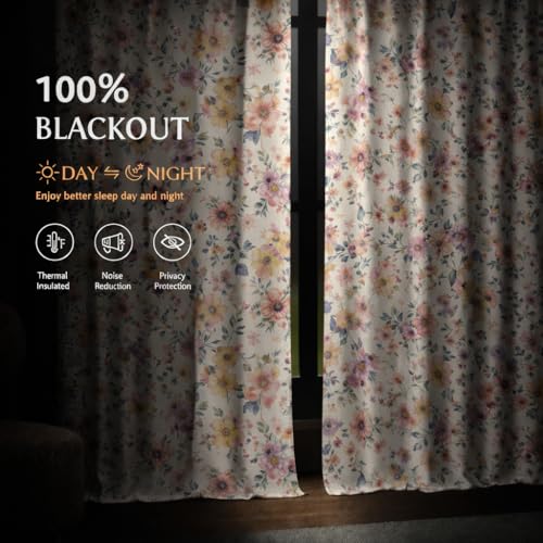 Image of STITCHNEST 'Whispering Gardens Series' Premium Heavy Polyester 100% Blackout Curtains 7 Feet Long Set of 1 | Door Curtain 7 Feet x 4 Feet | Perfect for Home Decor