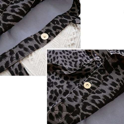 Image of Leopard Shoulder Bag Soft & Lightweight Large Tote Purse Handbag Travel Satchel Gift for Women