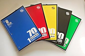 Unison College Rule Spiral Notebook, 1-Subject, 85 Bright, 70 Sheet ...