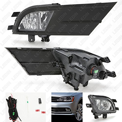 Hottest Sale LEDIN for 2015 2016 2017 Volkswagen Jetta Clear Lens Fog Lights Set with Wire Harness + Bezel + Switch + Bulbs Hottest Sale LEDIN for 2015 2016 2017 Volkswagen Jetta Clear Lens Fog Lights Set with Wire Harness + Bezel + Switch + Bulbs