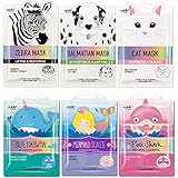 Epielle Character Sheet Masks | Dalmatian, Zebra, Cat, Shark, Narwhal, Mermaid Scale | Korean Beauty...