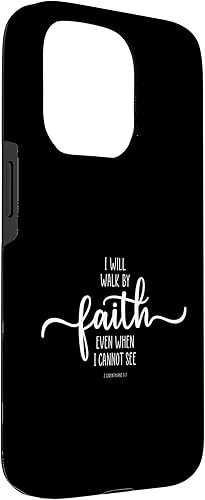 Miniatura 36 de Funda para iPhone 12 Pro Max con texto en inglés "I Will Walk By Faith, God Jesus Christian Bible Inspiration