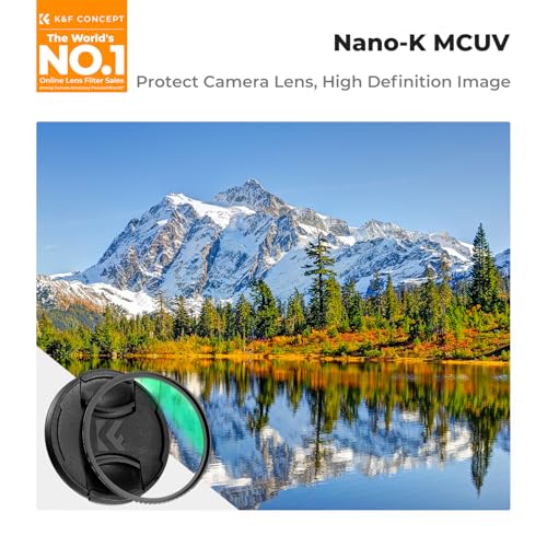 K&F CONCEPT 52mm MC UV Lens Protection Filter with Lens Cap Cleaning Cloth Optical Glass Ultra Slim 18 Multi-Layer Coatings Camera Lens UV Filter (K-Series)