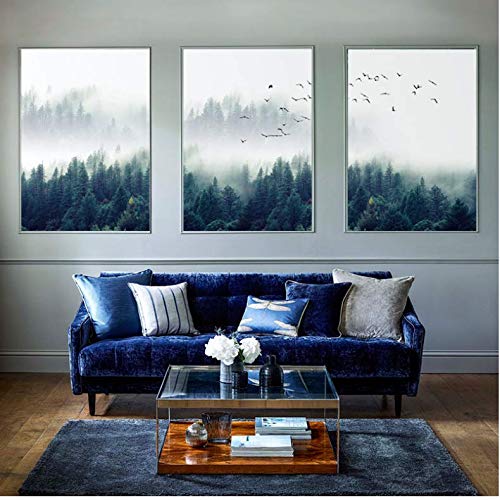 Toile photo forêt paysage 50x70cm affiche modulaire salon sans cadre