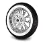 1-2 All Chrome - White Wall Tire