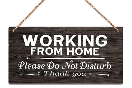 Sign Wall Art Definition Wood Plaque Working From Home Sign Do Not Disturb Sign Wood Sign For Wooden Hanging Sign Rustic Wall Art Home Office Bedroom Decoration 8X10Inches