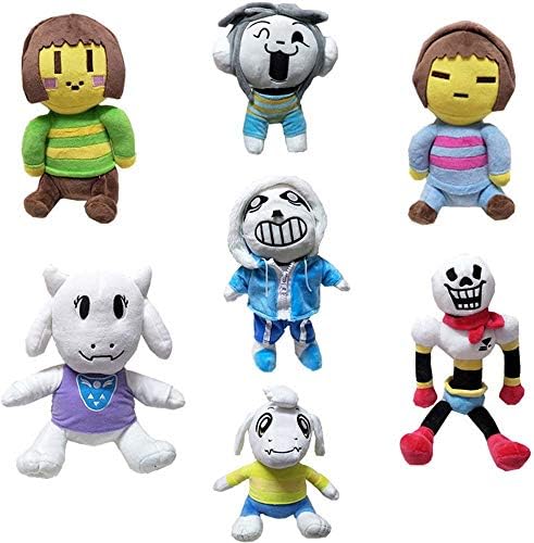 LevinArt 7 Pcs Undertale Plush Toys Doll 20-30cm Undertale Sans Papyrus Asriel Toriel Temmie Chara Frisk Stuffed Plush Toys Kids