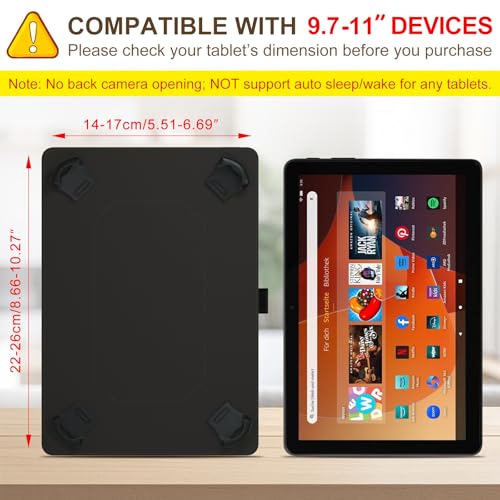 XunyLyee Universal 10 10.1 inch Tablet Case for Android 16 15 Tablet 11 inch Case, Multi-Angle Viewing Stand Cover with Pocket for 9.6-11 Inch Tablet, Black by XunyLyee - Image 2