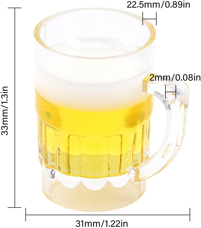 CHGCRAFT 20Pcs Resin Imitation Beer Charms Artificial Transparent Resin Imitation Beer Shape Pendants Beer Charms for Bracelet Necklace Earrings Jewelry Making - Image 2