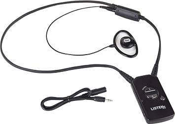 Listen Technologies LR-5200-IR-P1 Advanced Intelligent DSP IR Receiver Package 1; Includes One 1 LR-5200-IR Receiver, Integrated Neck Loop/Lanyard, and a Universal Ear Speaker
