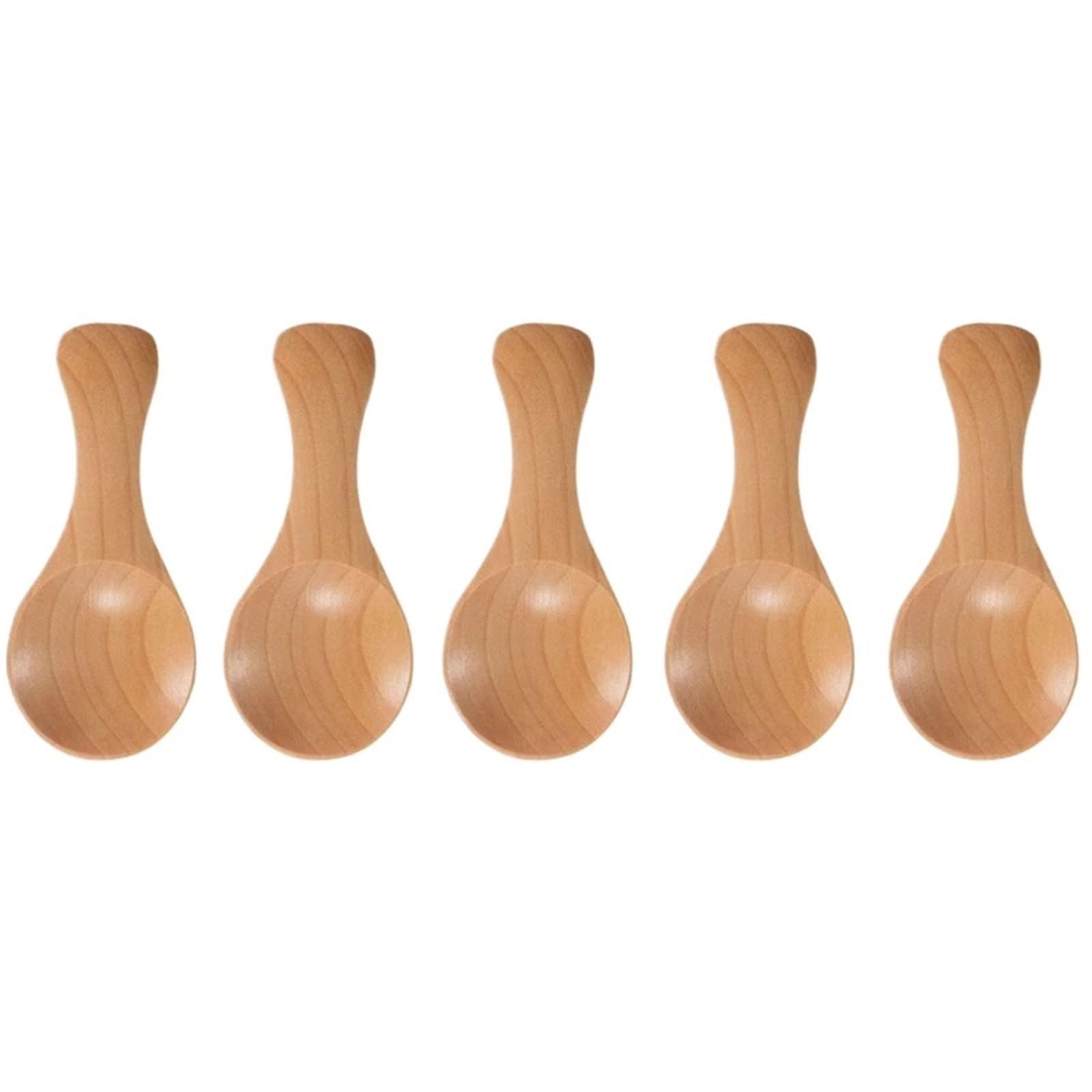 Mini-Holzlöffel, 50 Stück, natürliches Holz, für Tee, Kaffee, Honig | Umweltfreundliche 8,5 cm Mini-Löffel für Salz, Zucker, Gewürze und gefrorene Leckereien (50 Stück - natürliches Holz)
