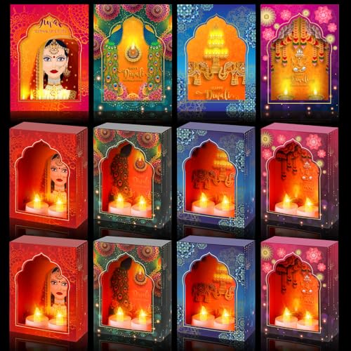 Retisee Sets of 12 Paper Deep Diwali Decor Include 12