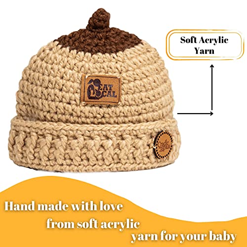 Eat Local Breastfeeding Awareness Hat 1 Pack Knit Boob Beanie Hat For Nursing, Funny Novelty Hand Made Soft Acrylic Yarn, Breastfeeding Supplies, Pairs Perfectly With Nursing Shirts (Nude Brown, 1) #TOP2