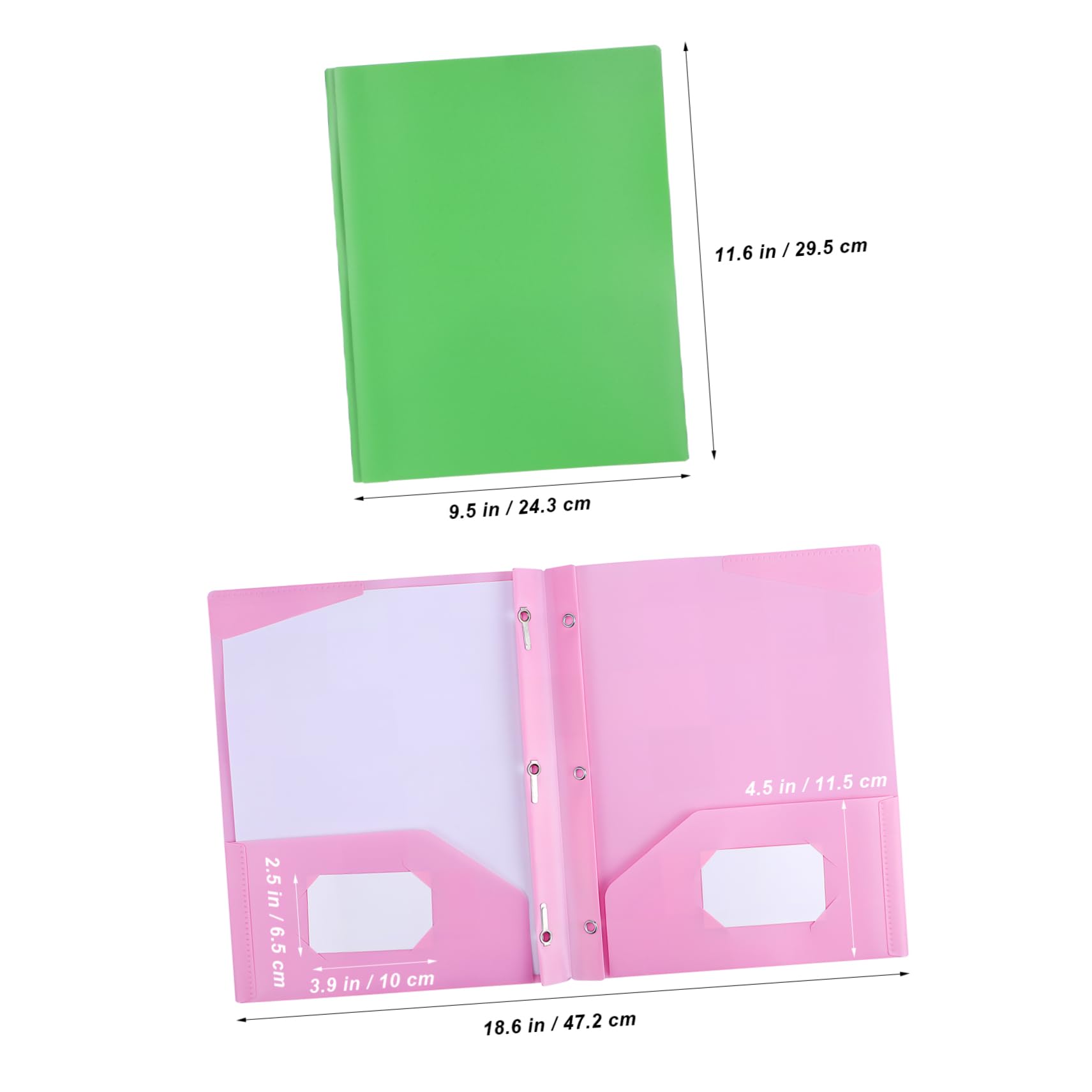 Housoutil Cartelline Raccoglitori in Plastica con 2 Tasche, Organizzatore di Documenti Robusto e Portatile, 9 Pezzi, per Casa e Scuola