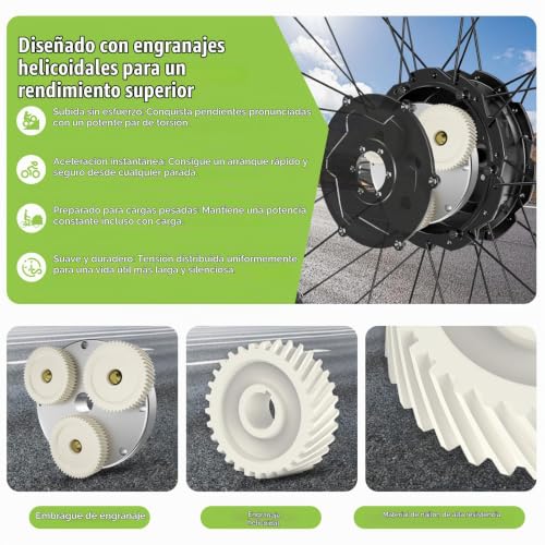 Miniatura 5 de Varstrom Kit De Conversión Para Bicicleta Eléctrica 500w 750w Motor De Buje Trasero 48 V 448 Rpm Con Controlador Mejorado, Pantalla, Sensor Pas Y Batería Opcional Kit E-Bike Para Ciudad Y Montaña