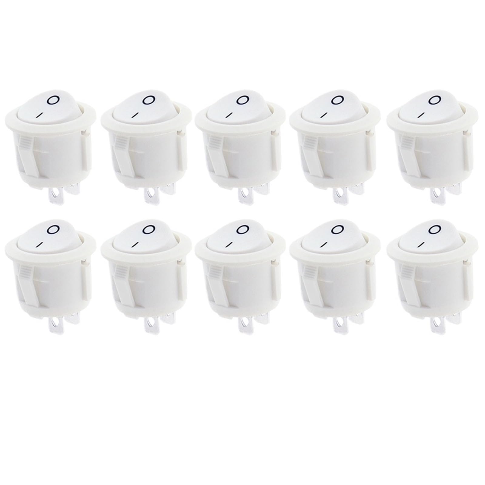 Interruptores redondos de 16mm blancos para sistemas de 2 pines, pack de 10 unidades duraderas 8
