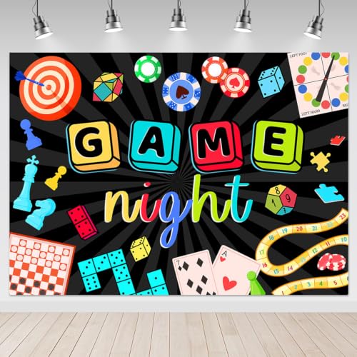 Mocsicka 7x5ft Game Night Backdrop for Adults Board Game Party Decorations