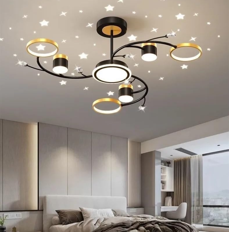 Lustre plafond Led étoilé nordique à éclairage économique et doux
