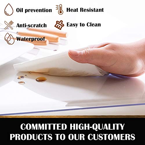 Clear PVC Table Protector Pad Crystal Rectangular 36x60 inch Waterproof Wipeable Kitchen Countertop Protector Vinyl Non-Slip Desk Mat for Dining Coffee Table Writing Desk Cover 1.5mm Thick by Leoewo - Image 4