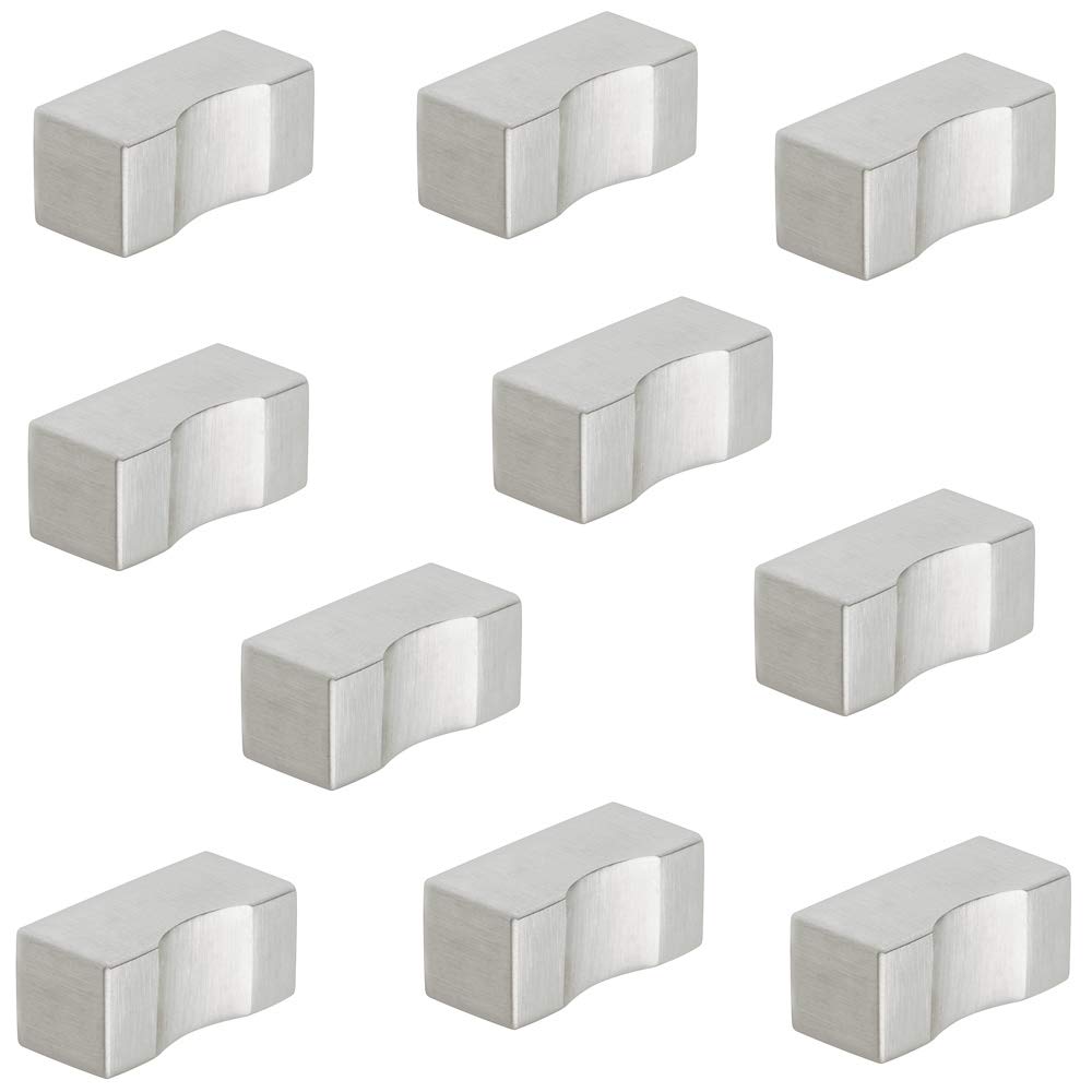 Bouton pour meuble robuste anti-trace en acier inoxydable mat rectangulaire Gedotec
