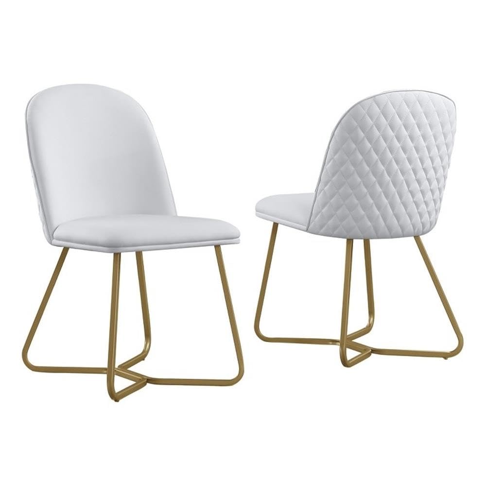 Furniture Dining Set by Best Quality – Faux Leather, White, Pack of 2, Model SC282