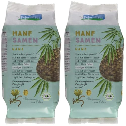 Reformhaus Hanfsamen ganz Bio, 225 g (Packung mit 2)