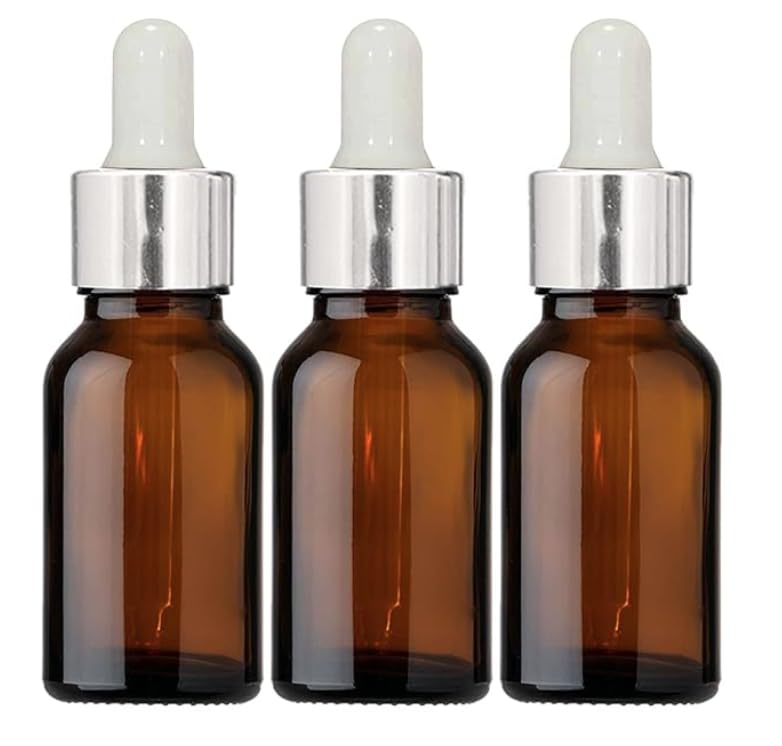 BihariBrothers® - 3Psc 15ml Glass Bottle with Dropper + Glass Pipette Golden Cap (Amber 15 ML)-picture-13