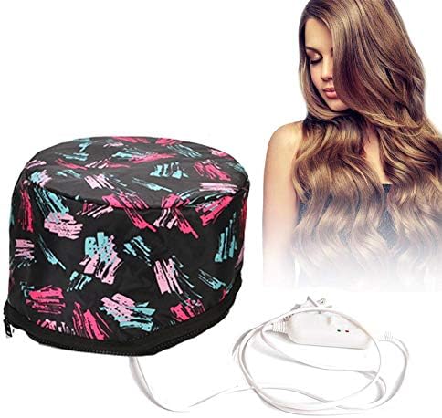 Alotlucky Hair Thermal Steamer Treatment SPA Cap Nourishing Care Hat with Adjustable Temperature Control,Moisturize and Nourish, Hair Care for Home Use(Black)