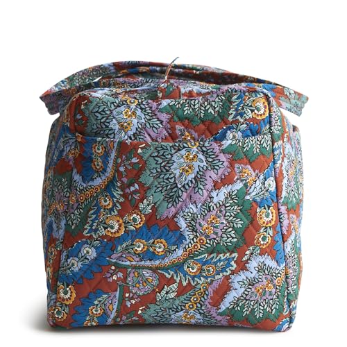 Image of Vera Bradley Women's Large Original Duffel Bag-Premium Cotton Travel, Iconic Paisley Green Jacket, One Size