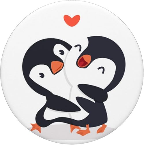 Miniatura 3 de Bonita idea de regalo de pingüino para sus PopSockets agarre y soporte para teléfonos y tabletas, Negro