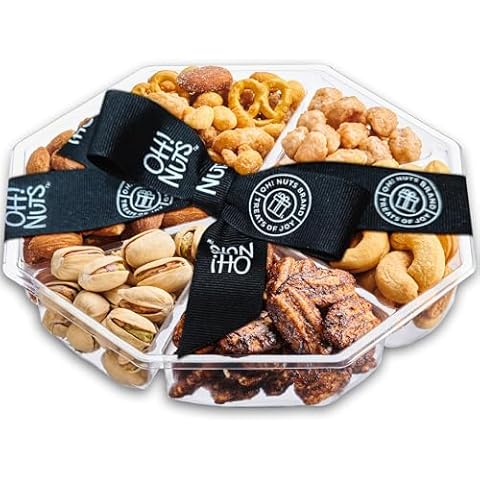 Nuts Gift Basket 6 Section Octagon Gift Tray | Gourmet Freshly Roasted Assorted Nuts Party Tray by Oh Nuts Cover
