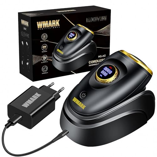 WMARK Barber Massager/Cordless Handheld Massager, Charge Neck/Legs/Hand/Face Massager Adjustable Speed with Large LED Display