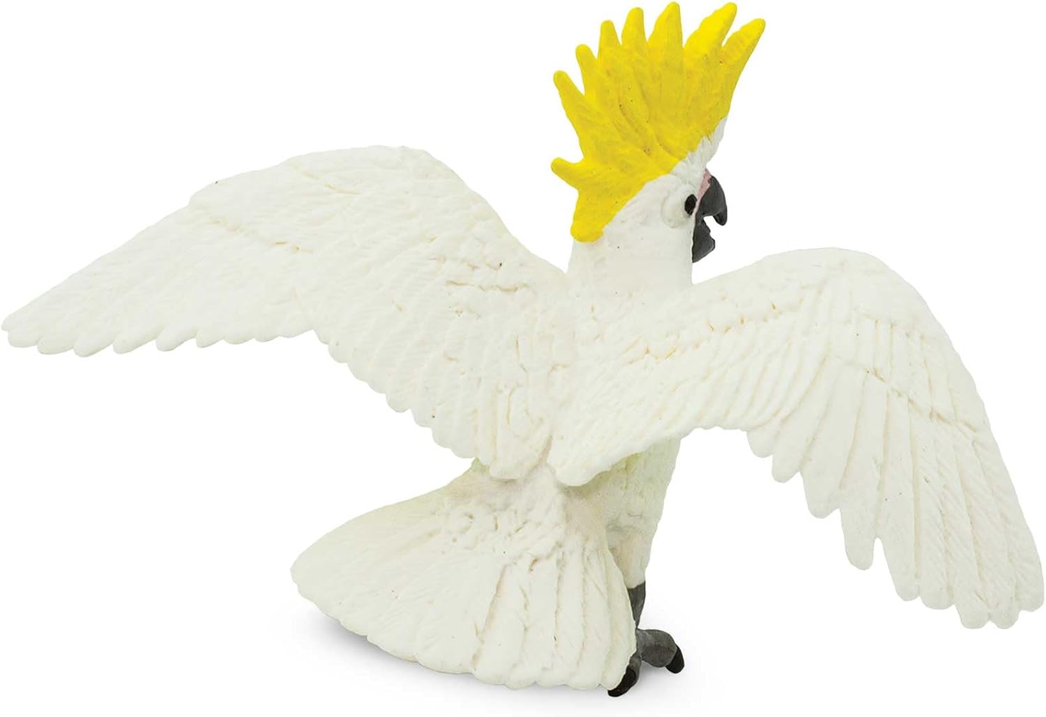 Hand-Painted White and Yellow Cockatoo Figurine