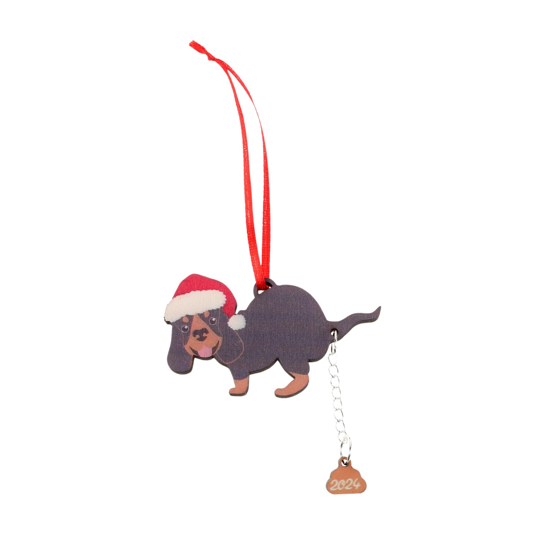 DIKACA Adornos para Árbol De Navidad De Perro Caca, Decoraciones De Madera Caprichosas, Amigos Amantes De Las Mascotas, Ideales para Decoración Festiva Interior Y Exterior
