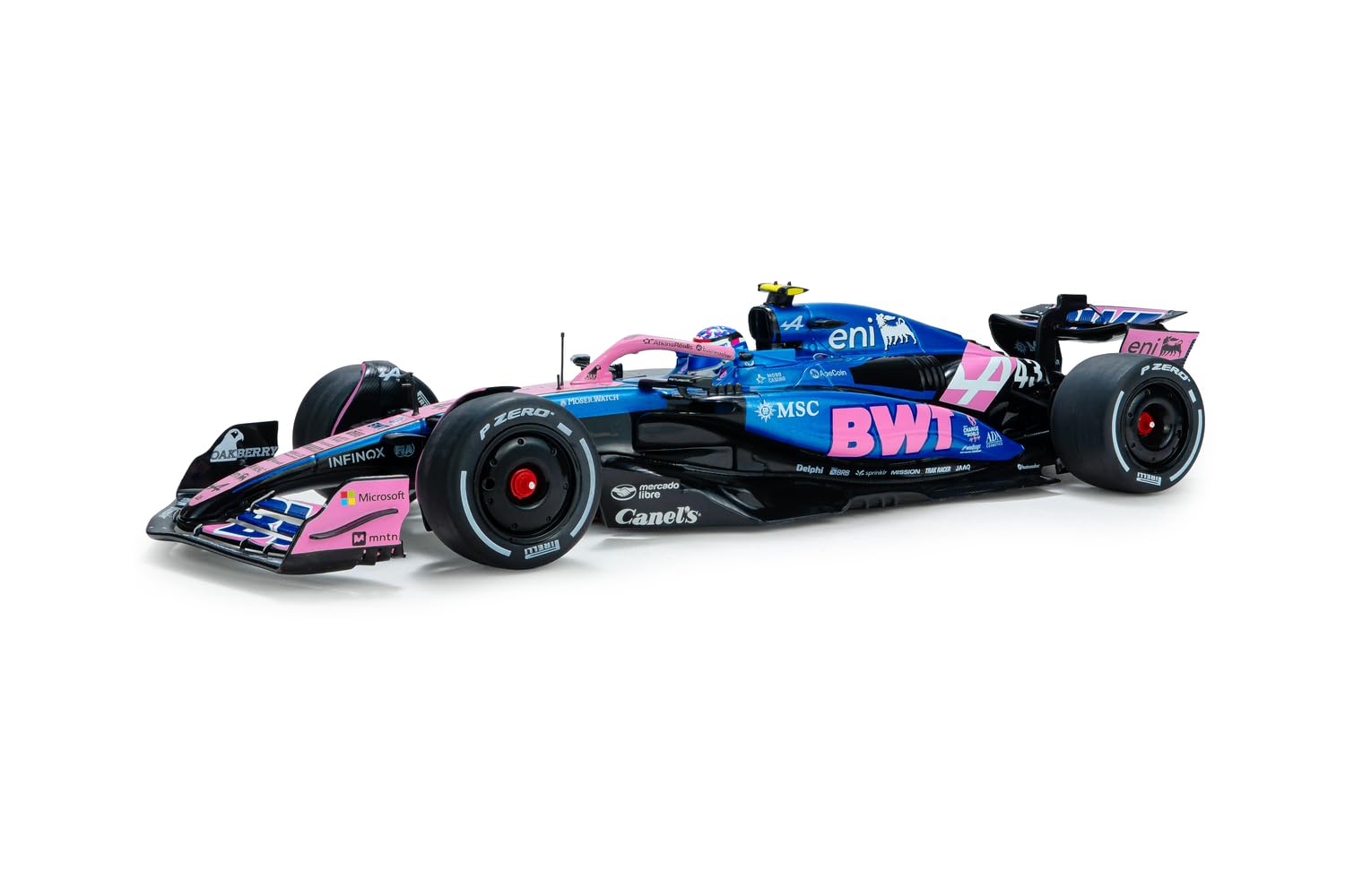 Solido Alpine A525#43 GP Canada 2025 – Formuła 1 Diecast model samochodu, F.Colapinto samochód wyścigowy, wierna szczegółowa miniatura sportów motorowych, niebieski, 1:18