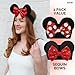 Styla Hair Kids Mouse Ear Headbands for Girls – Red Sequin Bow & Polka Dot Bow, Comfortable Fit, Party & Birthday Costume Accessories (2 Pack)