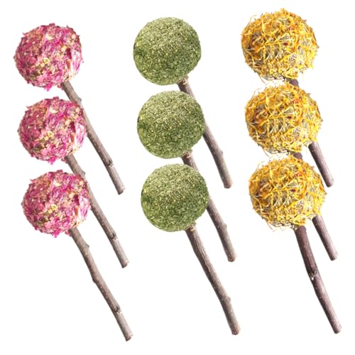 iplusmile 9個小動物用噛み棒 ウサギ ハムスター モルモット げっ歯類の歯ぎしりおもちゃ 使用 木製スティック型