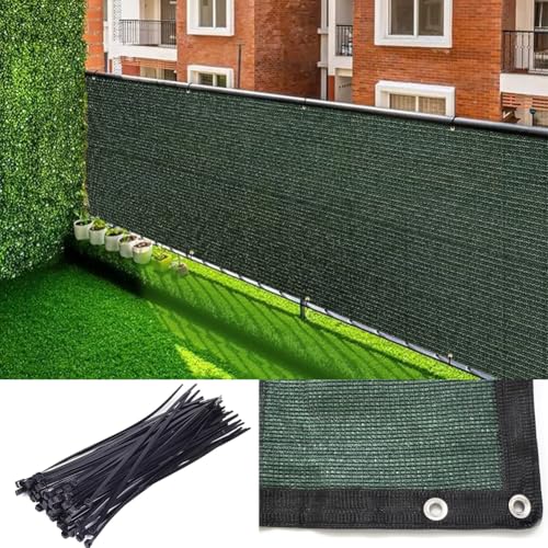 GL Garden Privacy Net Protective Screen, 3' x 10' Decorative Fences Heavy Duty 170 GSM Commercial Mesh Shade Cover with Brass Grommets, Perfect for Outdoor Back Yard, Dark Green, Customizable